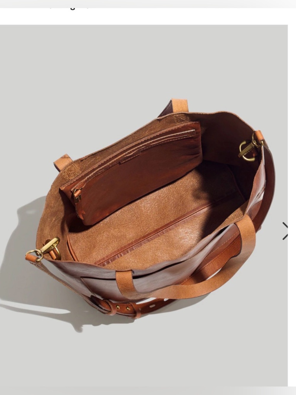Madewell The Medium Transport Tote Leather Bag English Saddle - Picture 3 of 17